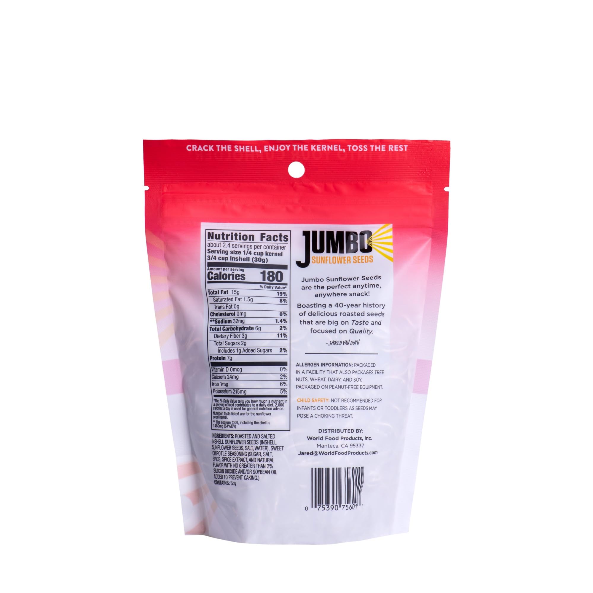 Jumbo Sunflower Seeds Sampler Pack - Original, Ranch, Pepper, BBQ, Chipotle, No Salt (11 Bags) | Healthy Snacks for Road Trips, Office & Outdoor Activities