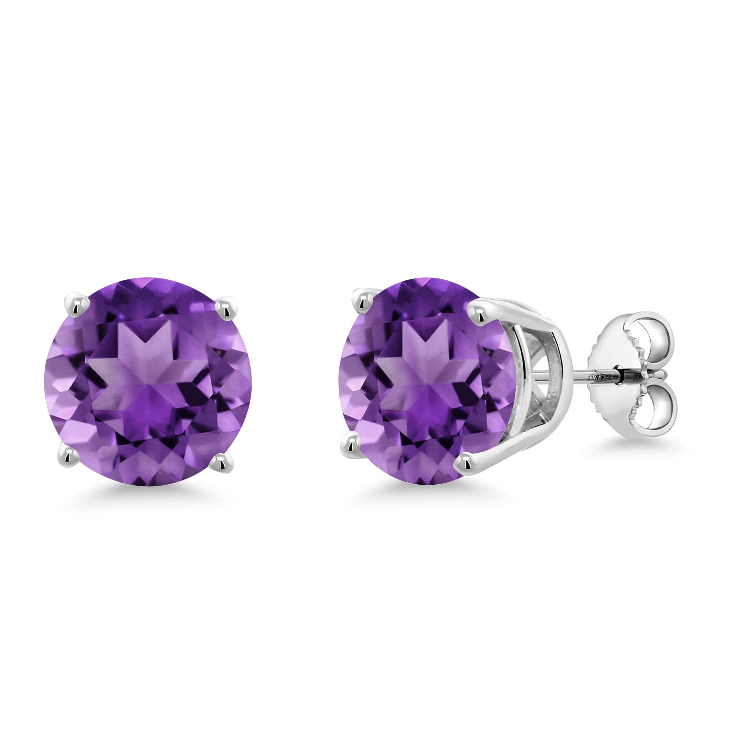 10MM Round Gemstone Birthstone Stud Earrings for Women & Men | 925 Sterling Silver Fine Jewelry | Personalized Gift for Mom, Wife, Her | Anniversary, Birthday, Christmas Present