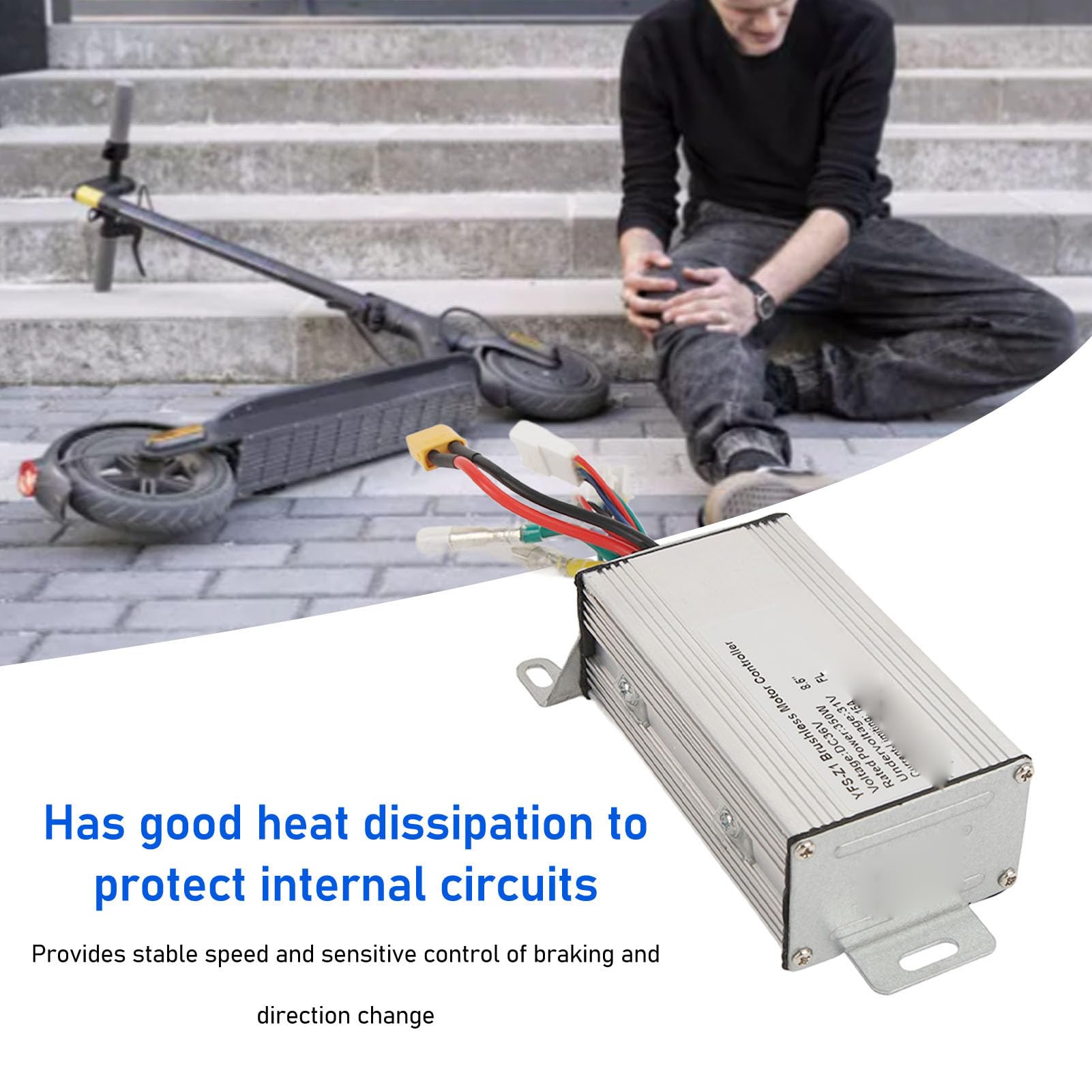 36V 350W Brushless Motor Controller - Sensitive Speed Control for Electric Scooters & E-Bikes | High Efficiency Energy Saving | Perfect for Commuting, Urban Travel & Last-Mile Delivery