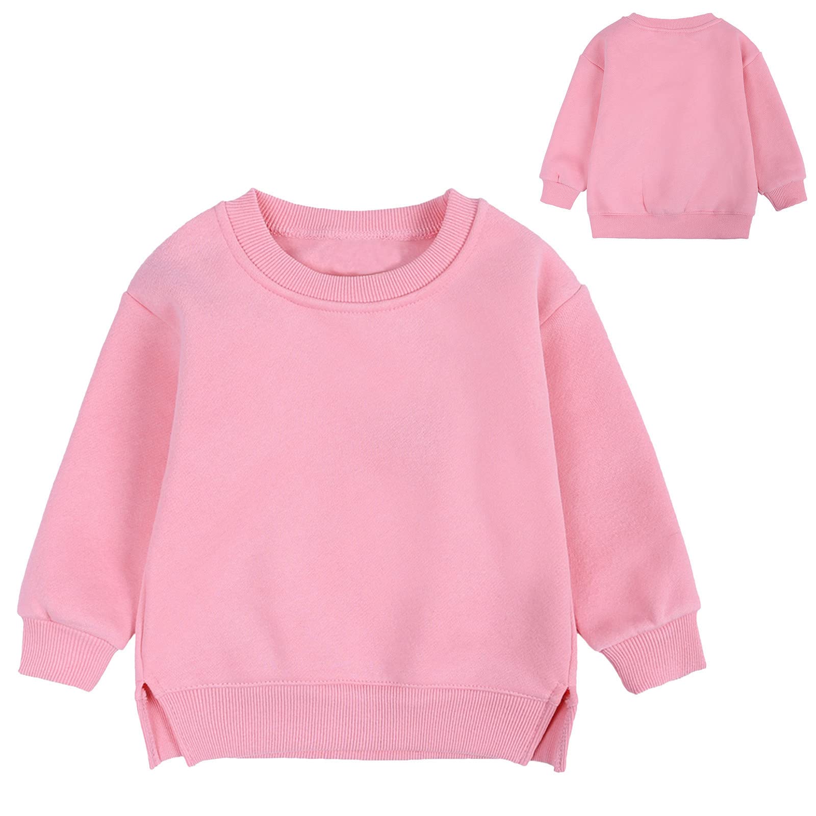 Soft Fleece Coat & Sweatshirt Pullover for Baby Girls - Cozy Winter Outfit, Solid Color Toddler Tops for Playtime & Outdoor Activities