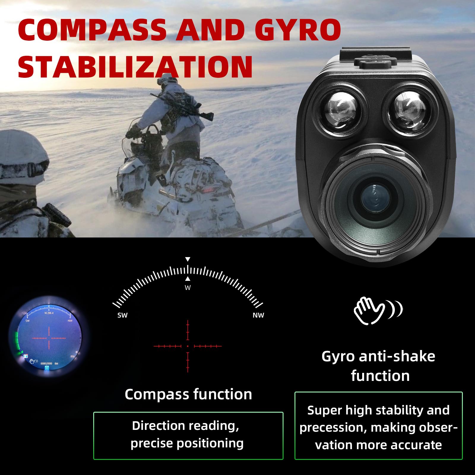 BINOCK NVG40 Pro WiFi Night Vision Goggles for Adults - Helmet Mounted OLED Large Circular Screen Monocular with Dual IR 850nm & 940nm, 4K Video Recording, Shockproof Design - Perfect for Camping, Hunting, Night Surveillance & Outdoor Adventures