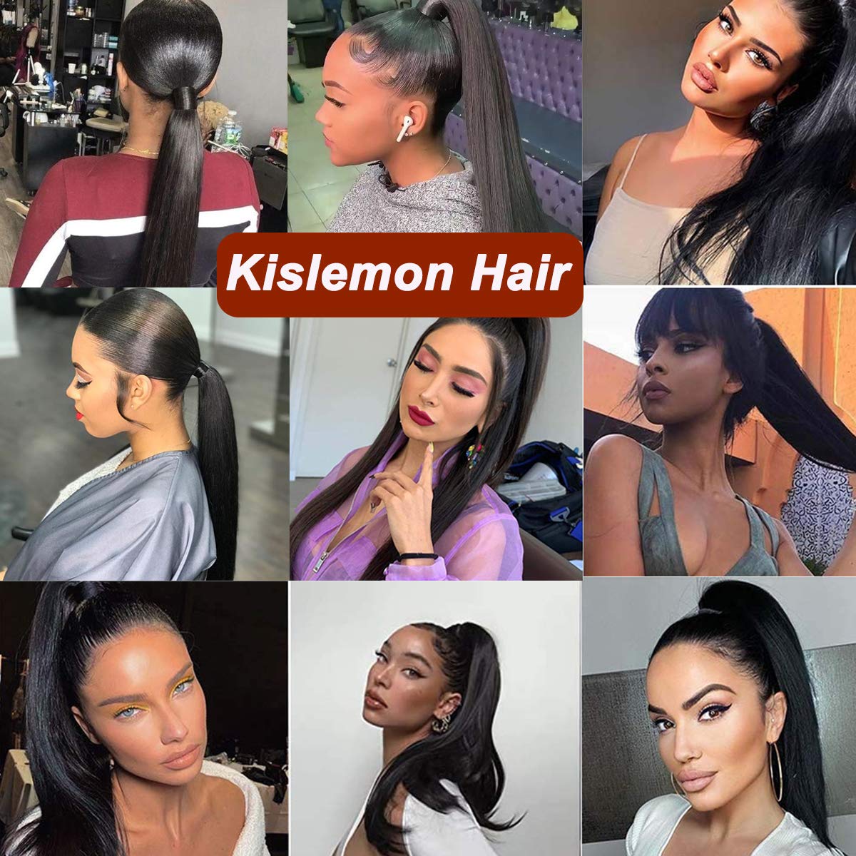 100% Real Remy Human Hair Ponytail Extensions 26 Inch 125g - Natural Black Straight Hair with Magic Paste Wrap for Women | Perfect for Parties, Weddings & Daily Styling