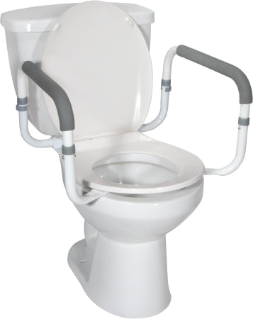Drive Medical RTL12087 Toilet Safety Rail - Adjustable Bathroom Grab Bar for Elderly & Disabled - Non-Slip Sturdy Support for Seniors - Easy Installation for Home & Hospital Use