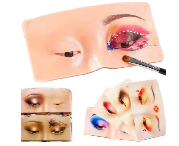 Professional Makeup Practice Face Board - Realistic Skin Dummy for Beginner Makeup Artists | Perfect for Eye, Lip & Contour Practice | Ideal for Beauty School, Home Practice & Makeup Training (1-Piece Skin Tone)