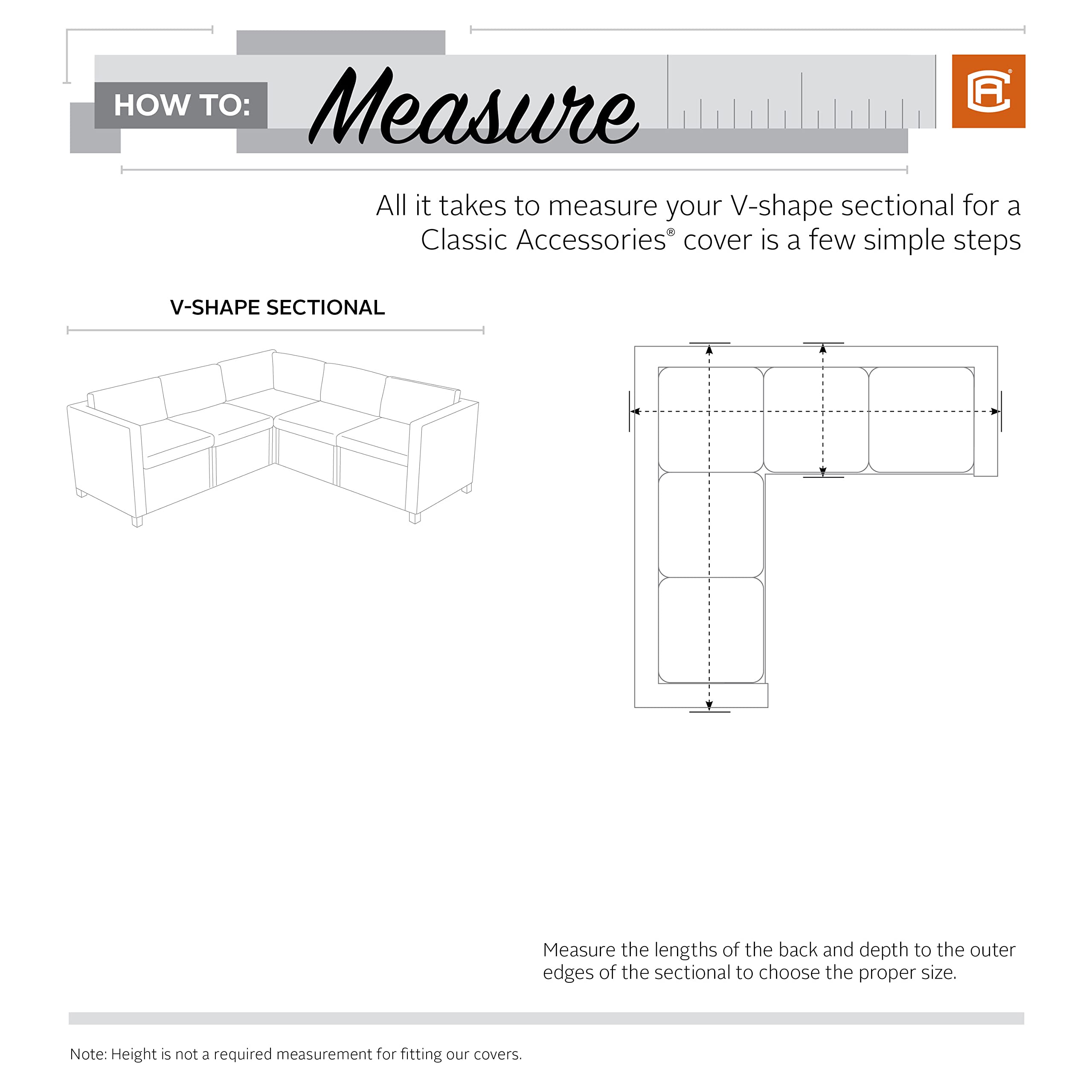Storigami Water-Resistant 100 Inch V-Shaped Patio Sectional Cover - Easy Fold Lounge Set Protection in Monument Grey | Outdoor Furniture Cover for Sofas, Chairs & Sectionals | Weatherproof & UV Resistant for All Seasons