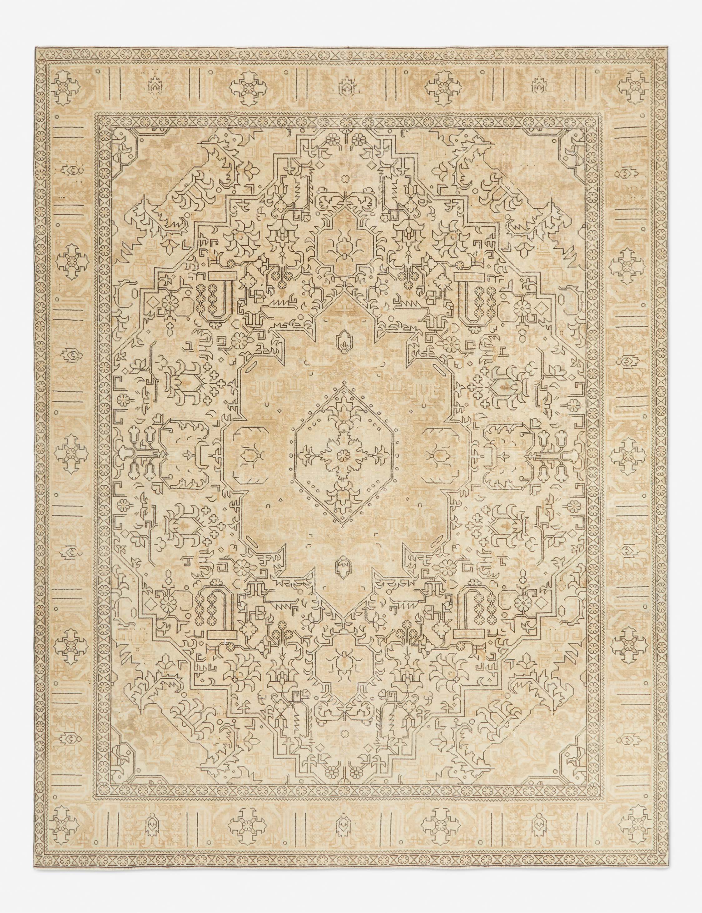 Vintage Turkish Hand Knotted Wool Rug - 9'8