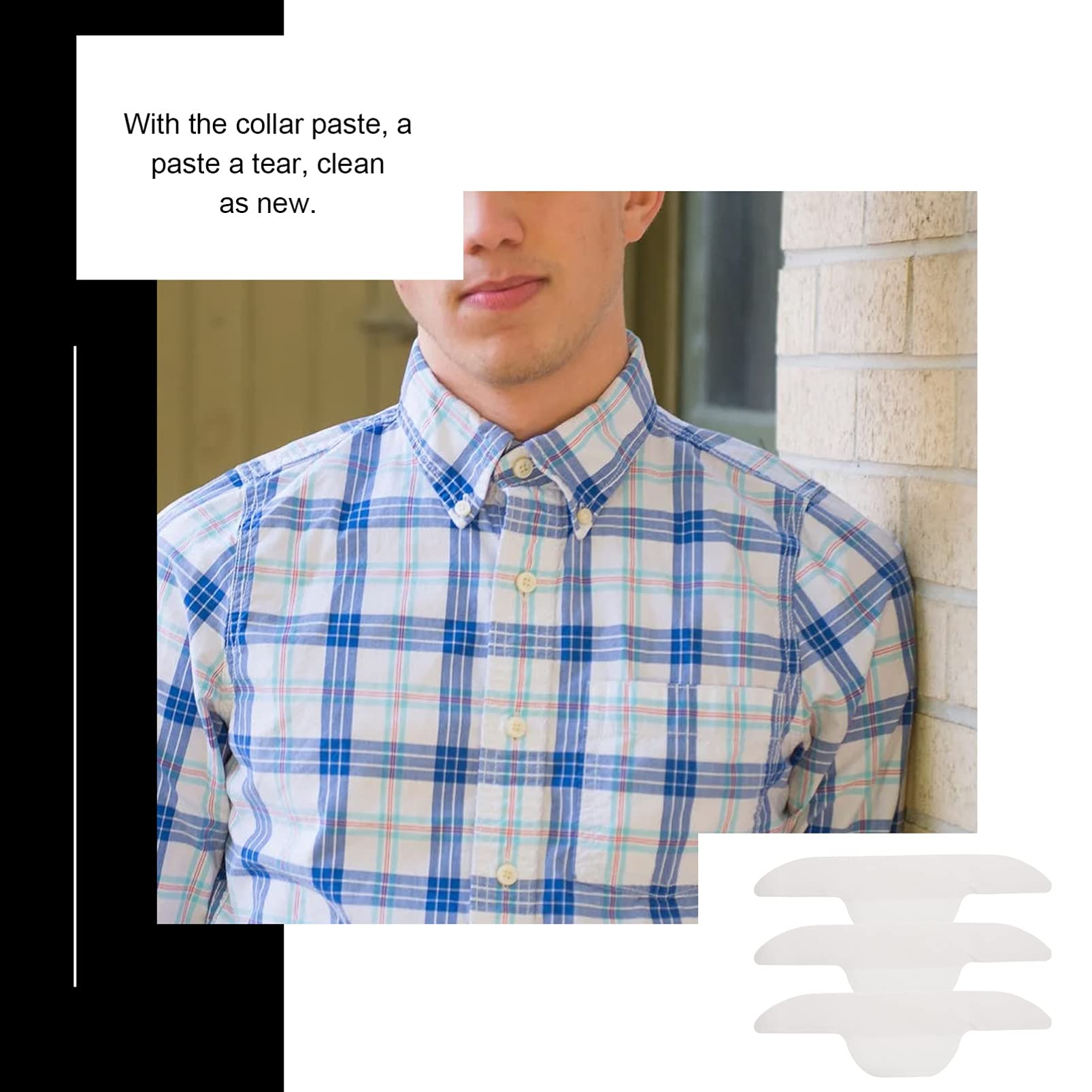 Healifty 20pcs Disposable Self-Adhesive Collar Protectors - Invisible Sweat Pads for Shirt Neck, White | Prevent Sweat Stains & Odor | Perfect for Business, Work, Gym & Daily Wear