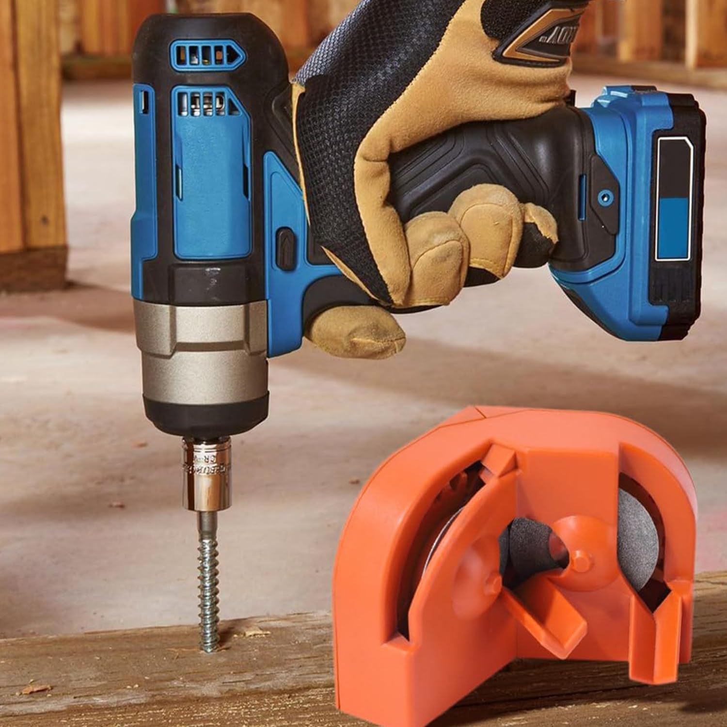 **Multipurpose Drill Bit Sharpener with 2 Grinding Wheels - High-Speed Steel, Masonry, Carbide, Cobalt & Tin-Coated Bits Sharpener - Also Works for Kitchen Knives & Scissors (2-Piece Set) - Perfect for DIY, Woodworking & Home Repairs**