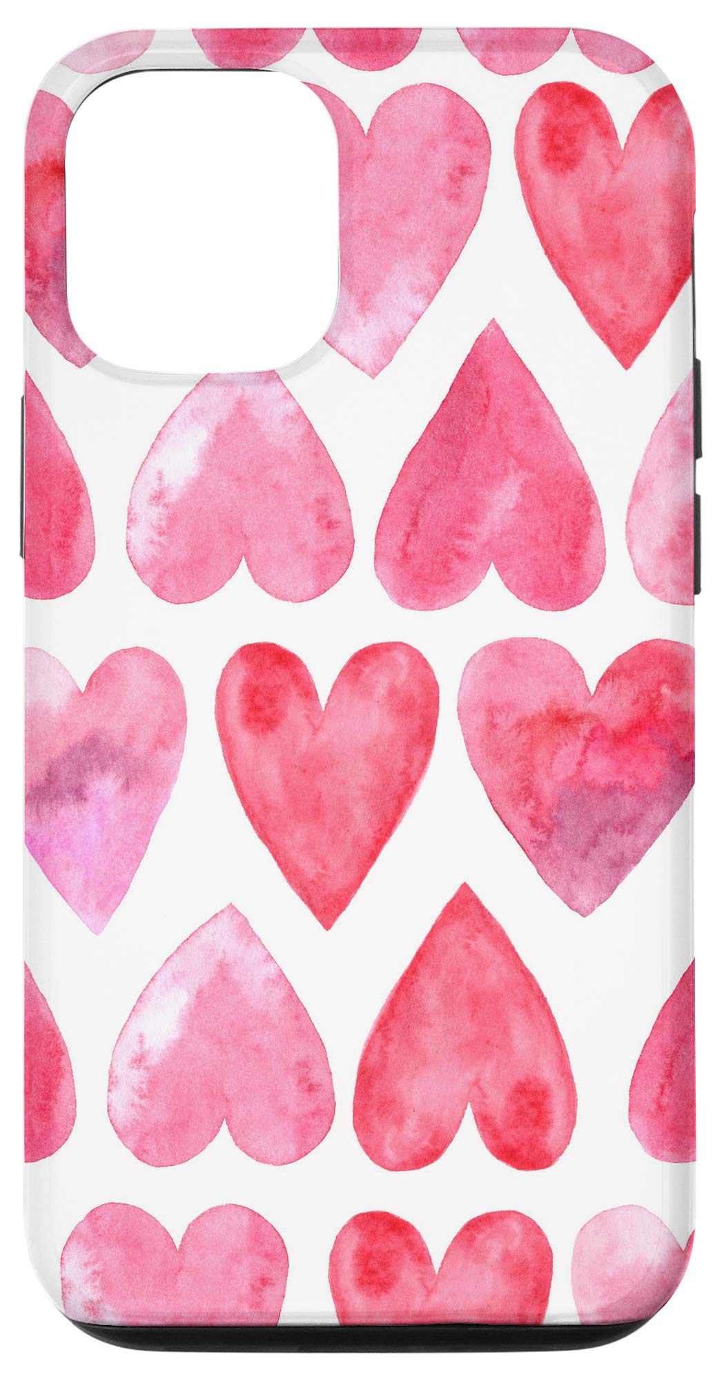 Cute Pink Hearts iPhone 12/12 Pro Case - Romantic Valentine's Day Gift for Her, Trendy Girly Phone Cover for Everyday Use & Special Occasions