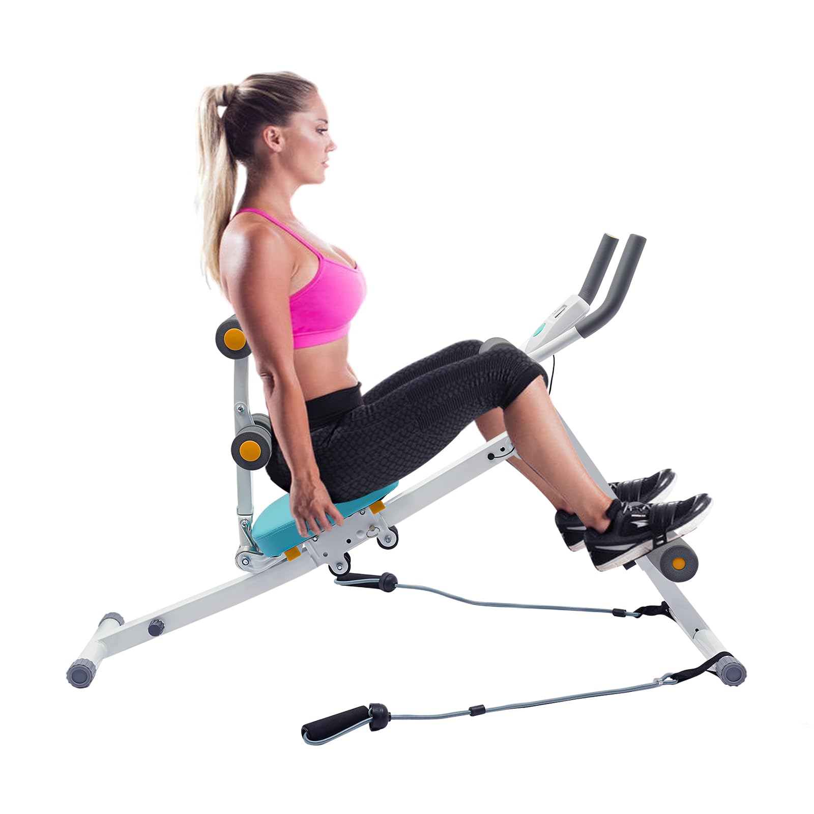 **Ab Trainer Machine for Core Workouts - Adjustable Resistance Bands & LCD Display - Full Body Waist Trainer for Adults - Home Gym Equipment for Abs, Back & Posture**    *(Ideal for Home Fitness, Post-Pregnancy Recovery, and Strength Training)*