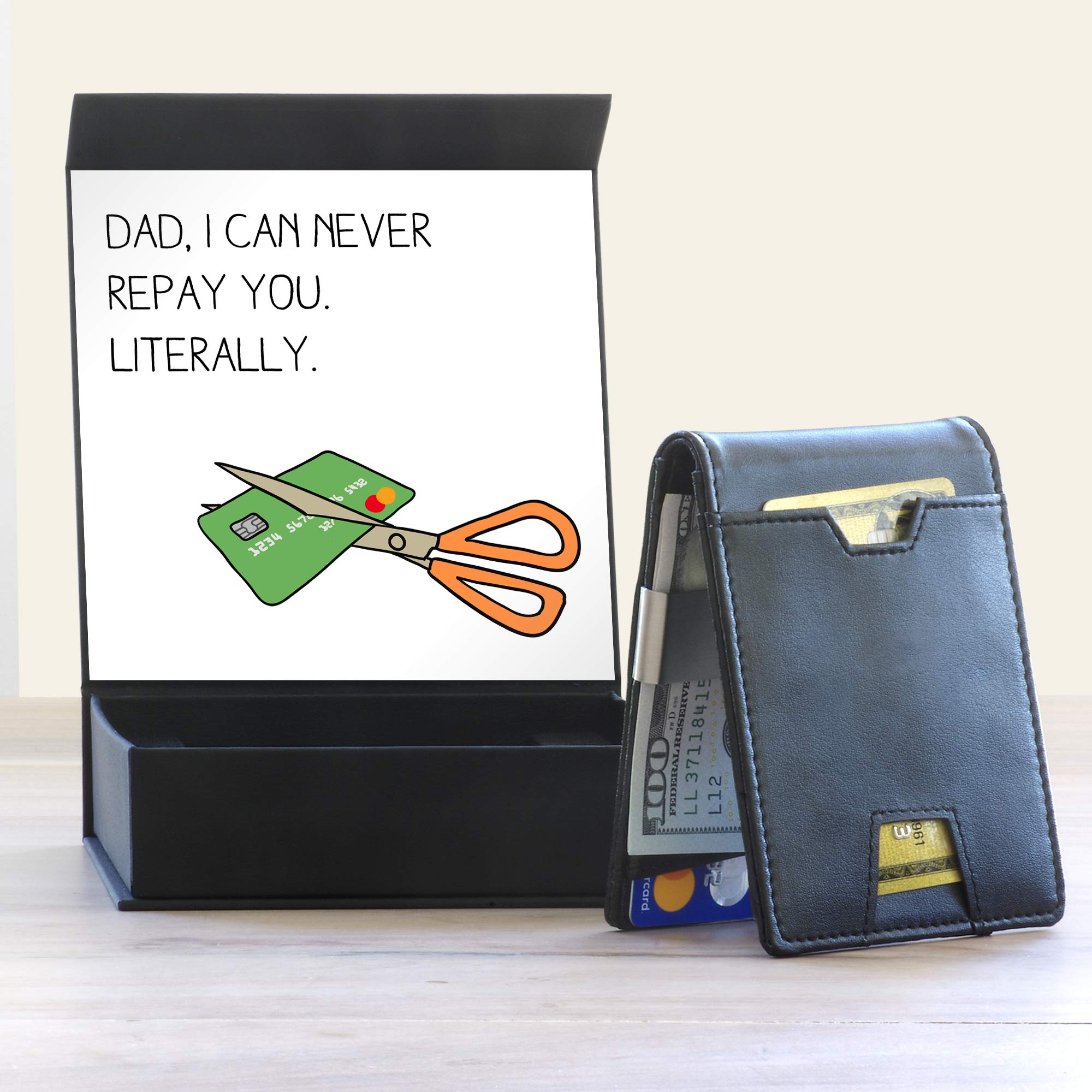 Funny Dad Gift Box with Birthday & Holiday Card - Perfect for Father's Day, Christmas & Special Occasions (Includes Wallet 2)