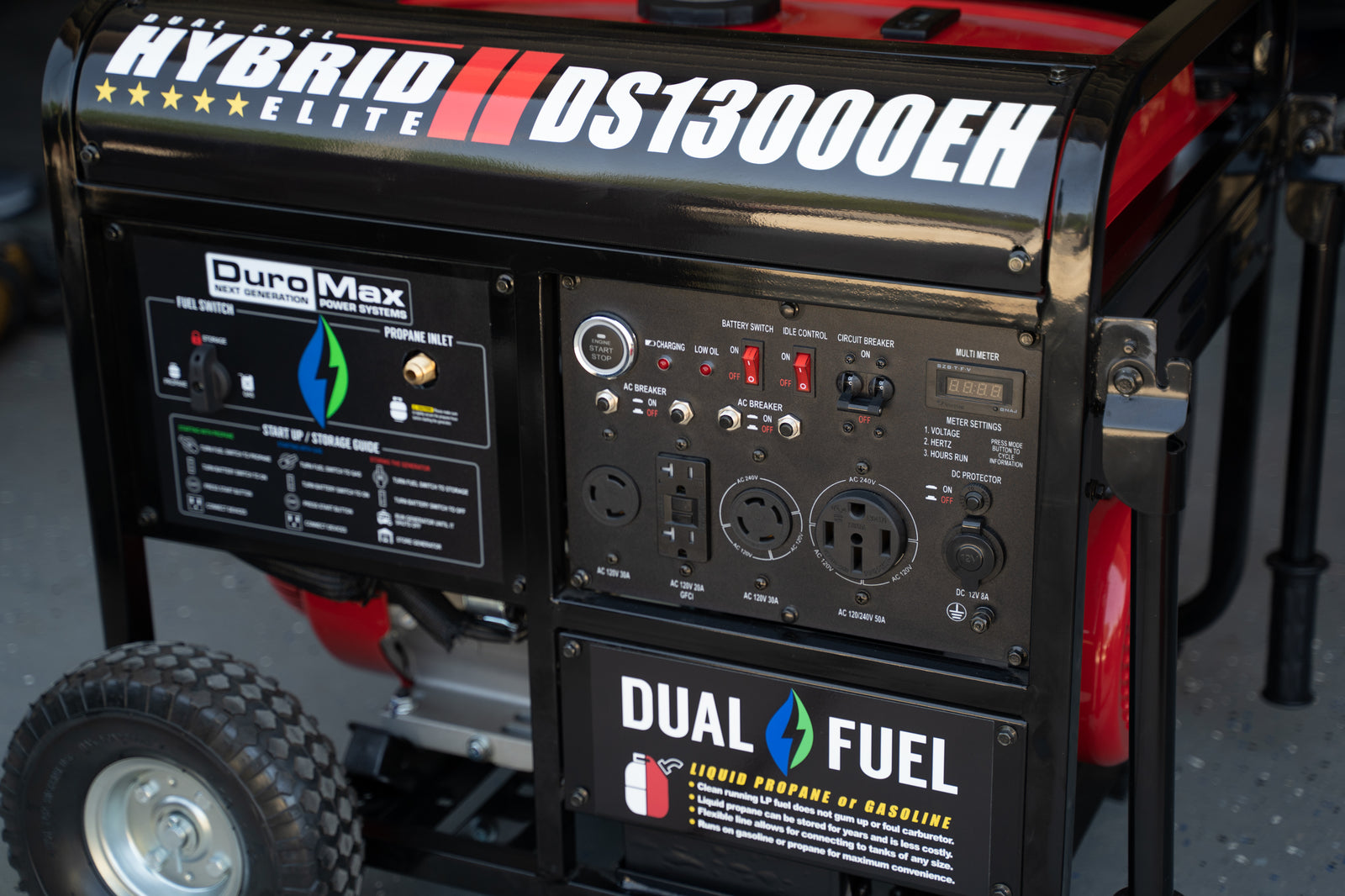 13,000W Dual Fuel Portable Generator - Gas & Propane Powered - Reliable Backup Power for Home, Camping & Emergency Use