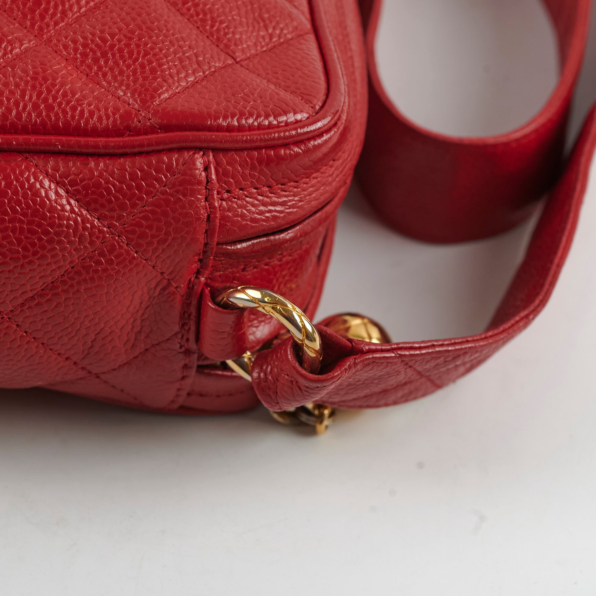 Chanel Camera Red Caviar Leather Crossbody Bag - Series 2 | Luxury Designer Handbag for Women, Perfect for Date Night & Special Occasions