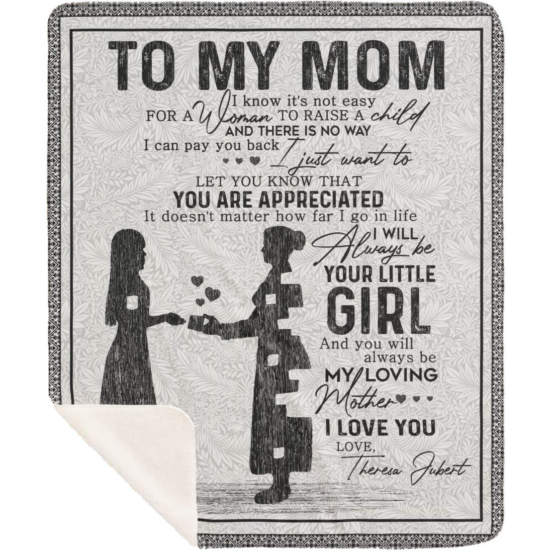 Personalized Mom Blanket Custom with Kids Names - Sherpa Throw Gift for Mother's Day, Birthday - 'To My Mom We Love You' Embroidery - 60