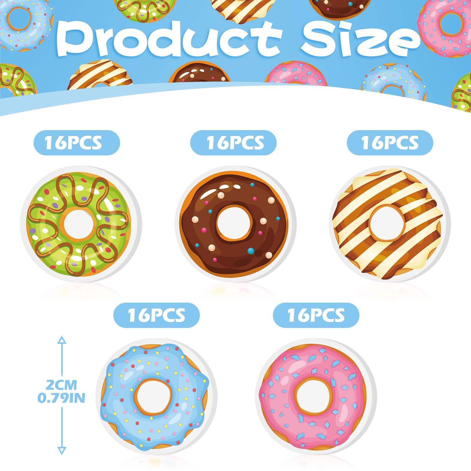 80 Pcs Mini Donut Erasers - Cute Food Shaped Pencil Erasers Bulk for School Supplies, Party Favors & Kids Rewards | Perfect for Classroom Gifts, Teacher Appreciation & Back to School Activities