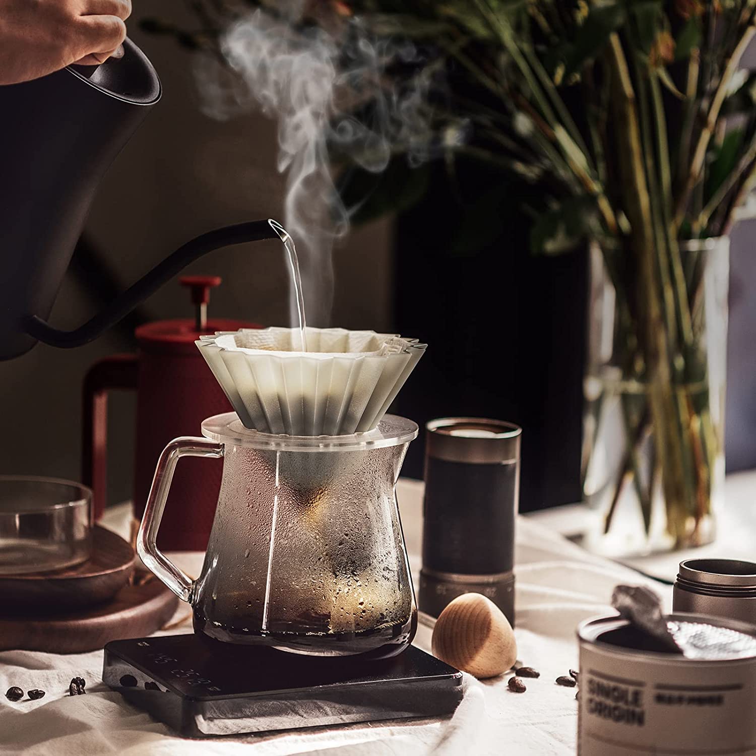 EMPO Digital Coffee Scale with Timer - 3000g Precision Espresso & Brew Drip Scale, Kitchen Baking Scale with Auto Timing Function | Perfect for Home Baristas, Coffee Shops & Baking Enthusiasts
