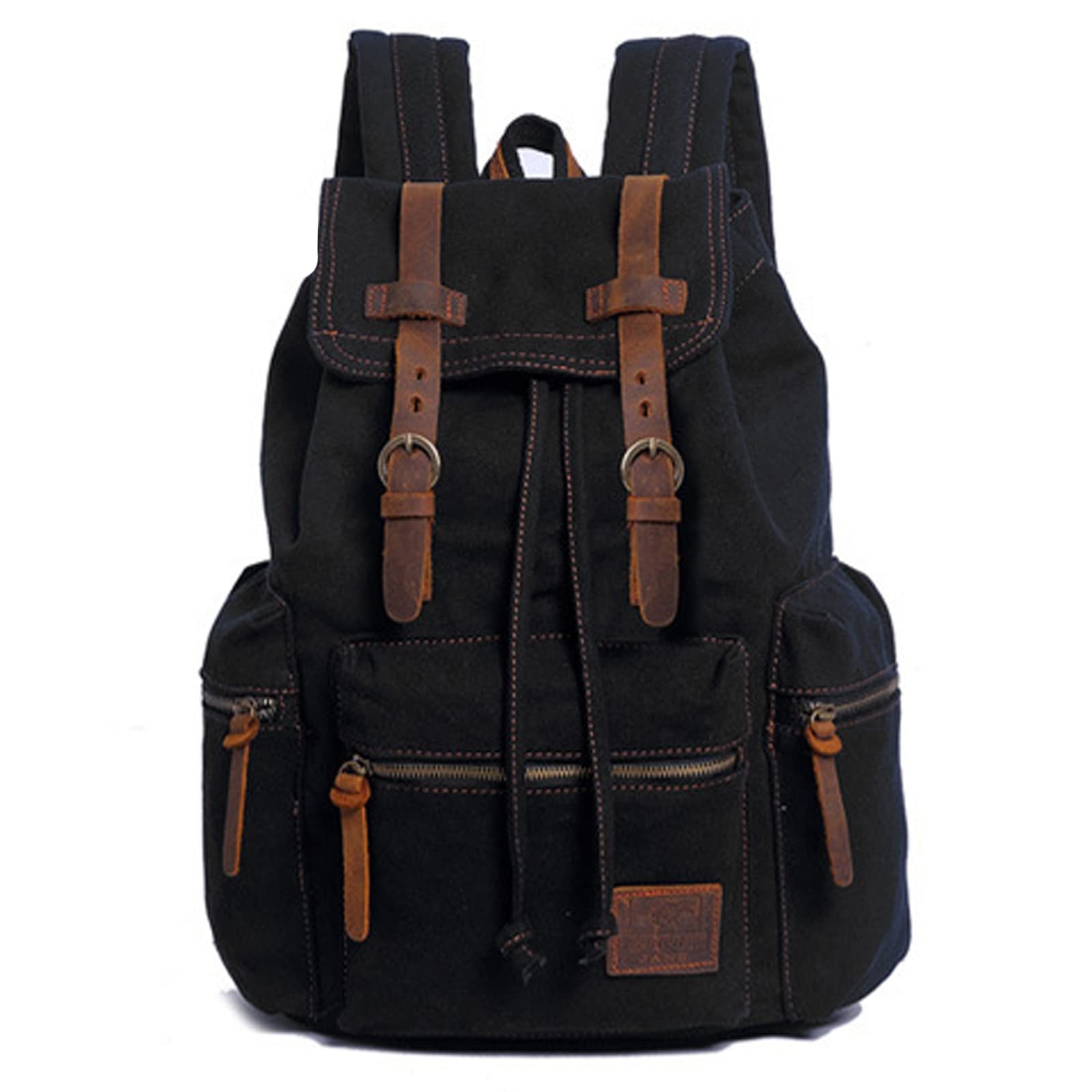 AUGUR Vintage Canvas Backpack - Large Capacity Hiking & Travel Backpack for Men, Fits 12-15