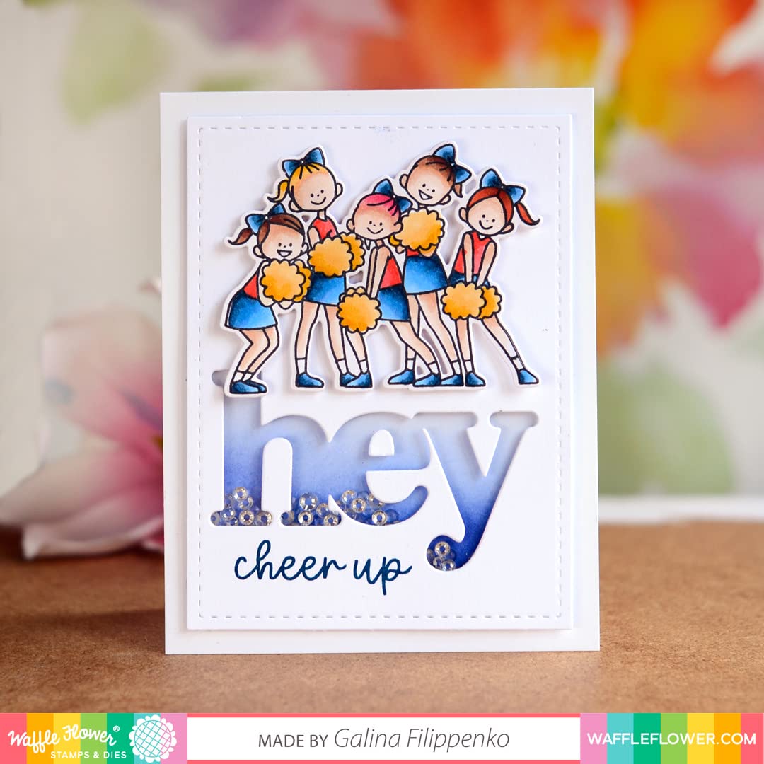 Cheer Up Sentiment Stamp Set by Cardmaker JJ Bolton - Handmade Waffle Flower Stamps for Greeting Cards, DIY Scrapbooking & Encouragement Gifts | Perfect for Card Making, Journaling & Crafting Projects