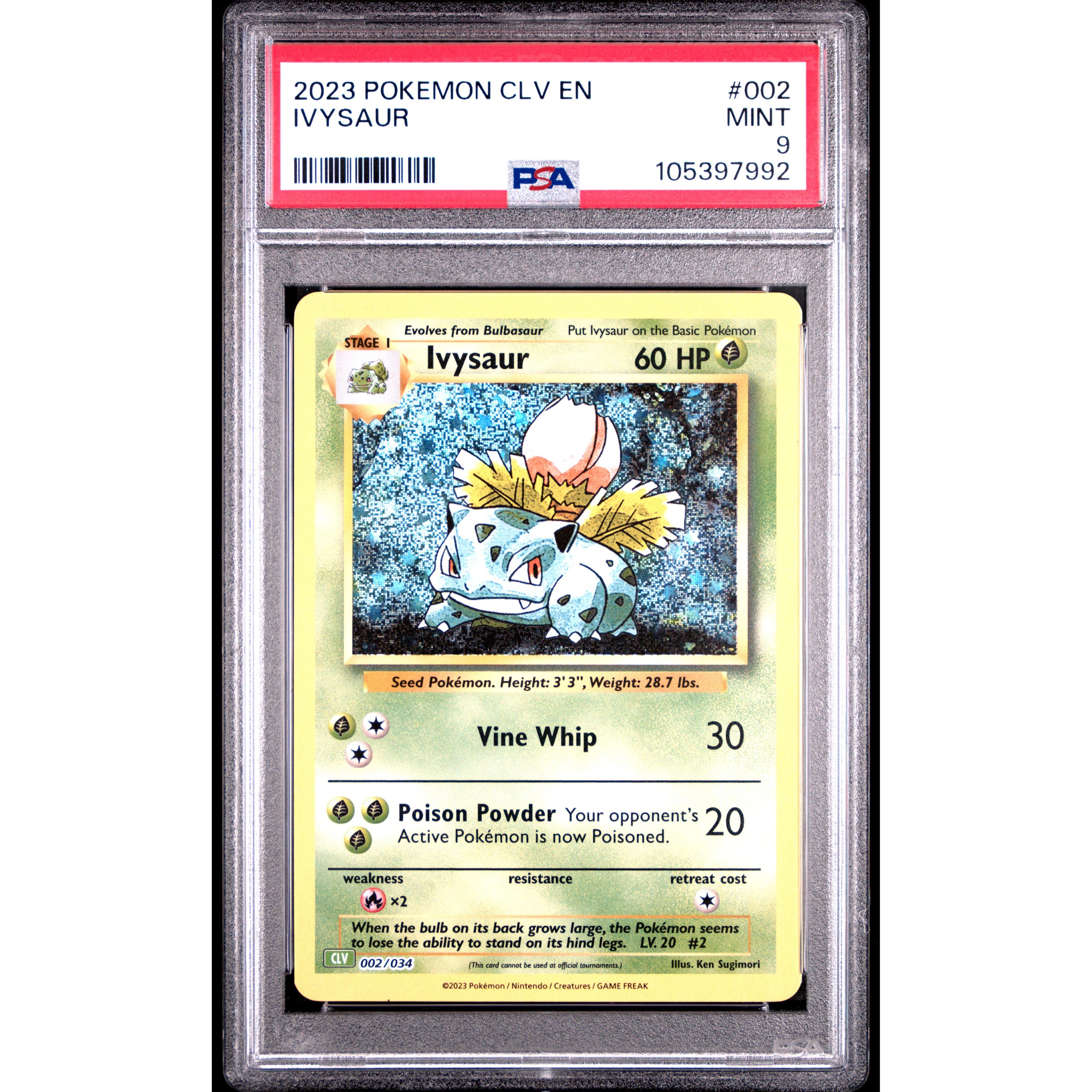 2023 Pokemon Classic Collection Ivysaur 002/034 PSA 9 Graded Card - Rare Collectible for Pokemon Fans, Gaming Tournaments & Investment