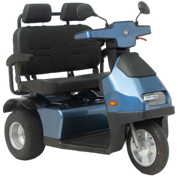 AFIKIM Afiscooter S3 3-Wheel Mobility Scooter with Dual Seat - Lightweight Electric Scooter for Adults & Seniors - Perfect for Shopping, Travel & Outdoor Activities