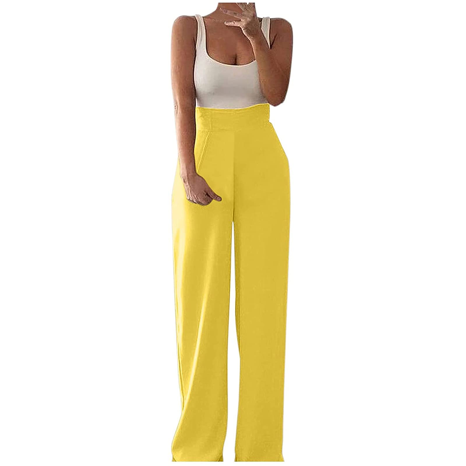 PEGONE Women's Casual Loose Long Overalls - Wide Leg Jumpsuit for Club Wear, Party & Everyday Outfits | Comfortable Straight Leg Romper for Women's Fashion
