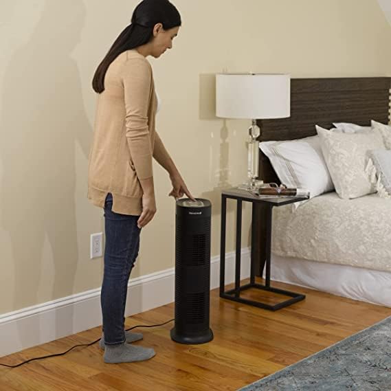 Honeywell HPA160 AllergenPlus HEPA Tower Air Purifier for Medium-Large Rooms (170 sq ft) - Removes Wildfire Smoke, Pollen, Pet Dander & Dust - Black Air Cleaner for Home, Office & Bedroom Allergy Relief