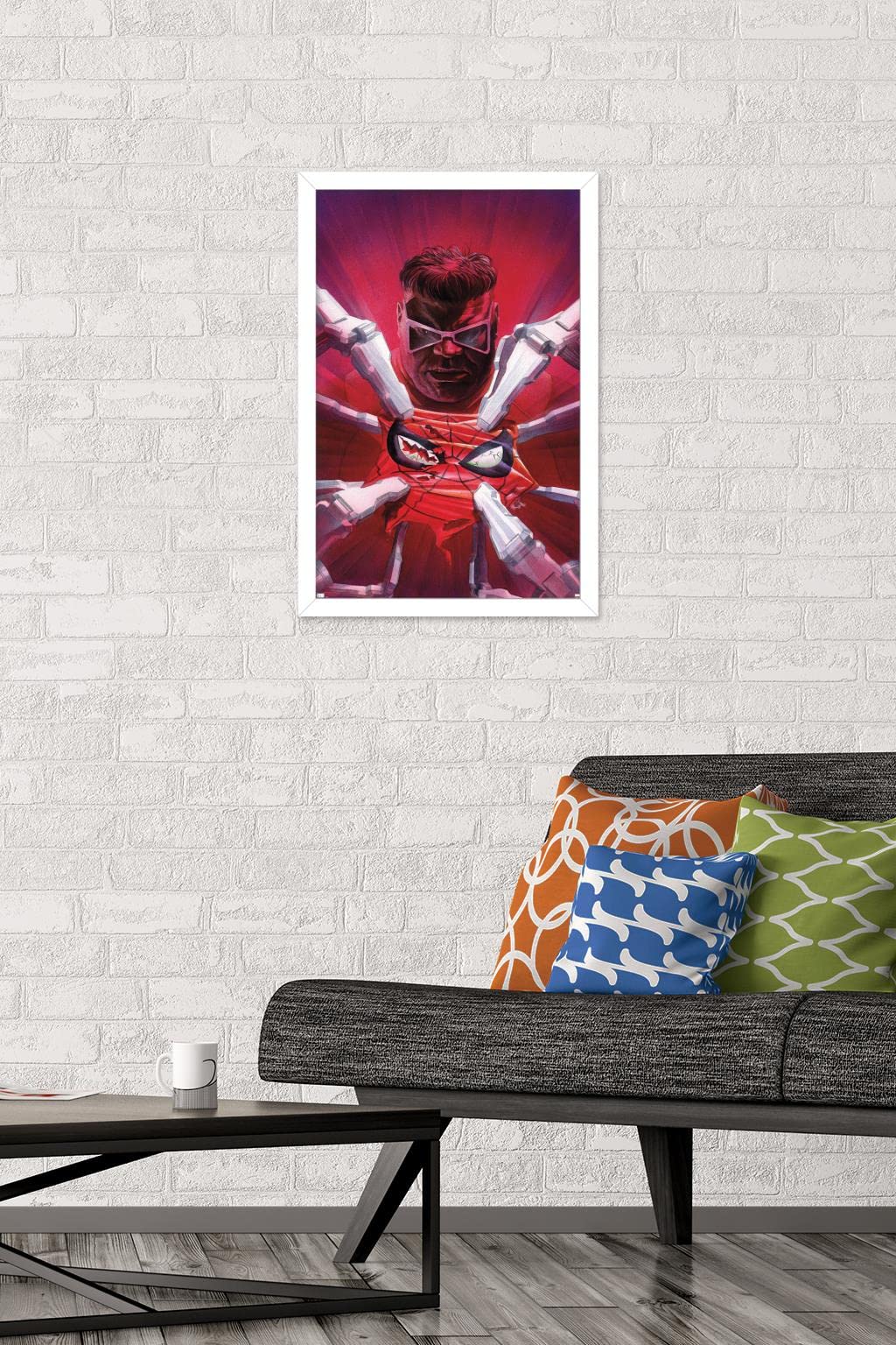 Marvel Comics Doctor Octopus Wall Poster - The Amazing Spider-Man #20 Art Print, 22.4x14.7 Inches, White Framed Version for Home & Office Decor | Superhero Collectibles & Comic Book Room Decor