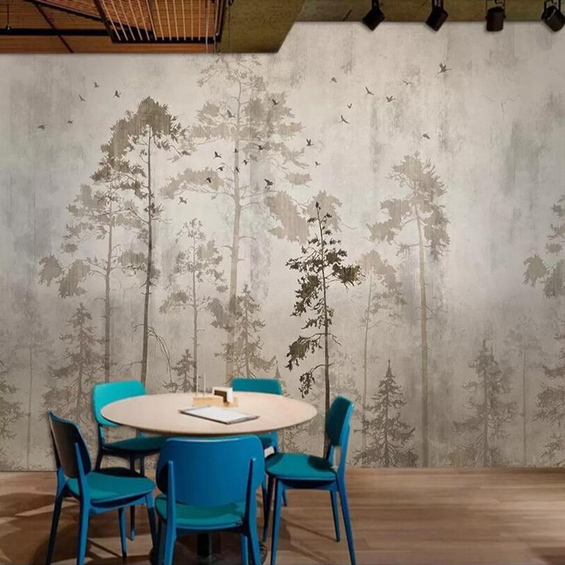 Minimalist Serenity Tree Mural Wallpaper - Nature Inspired Peel and Stick Wall Decor for Bedroom, Living Room & Nursery | Easy to Install Removable Wallpaper