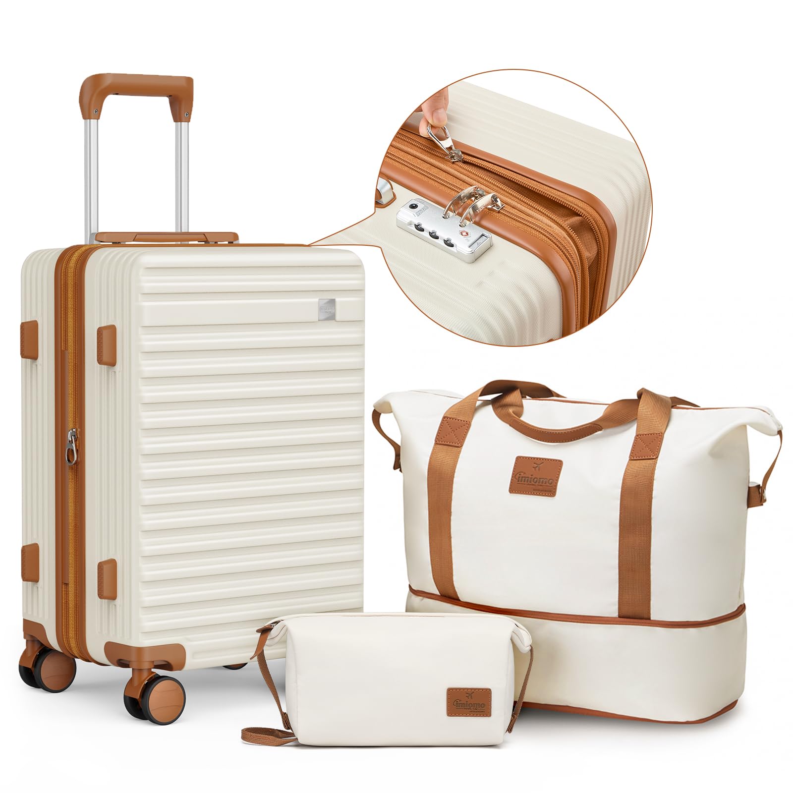 imiomo 20 Inch Expandable Carry-on Suitcase with 360° Spinner Wheels, Lightweight Hard Shell Rolling Luggage with TSA Lock - Perfect for Air Travel, Business Trips & Weekend Getaways