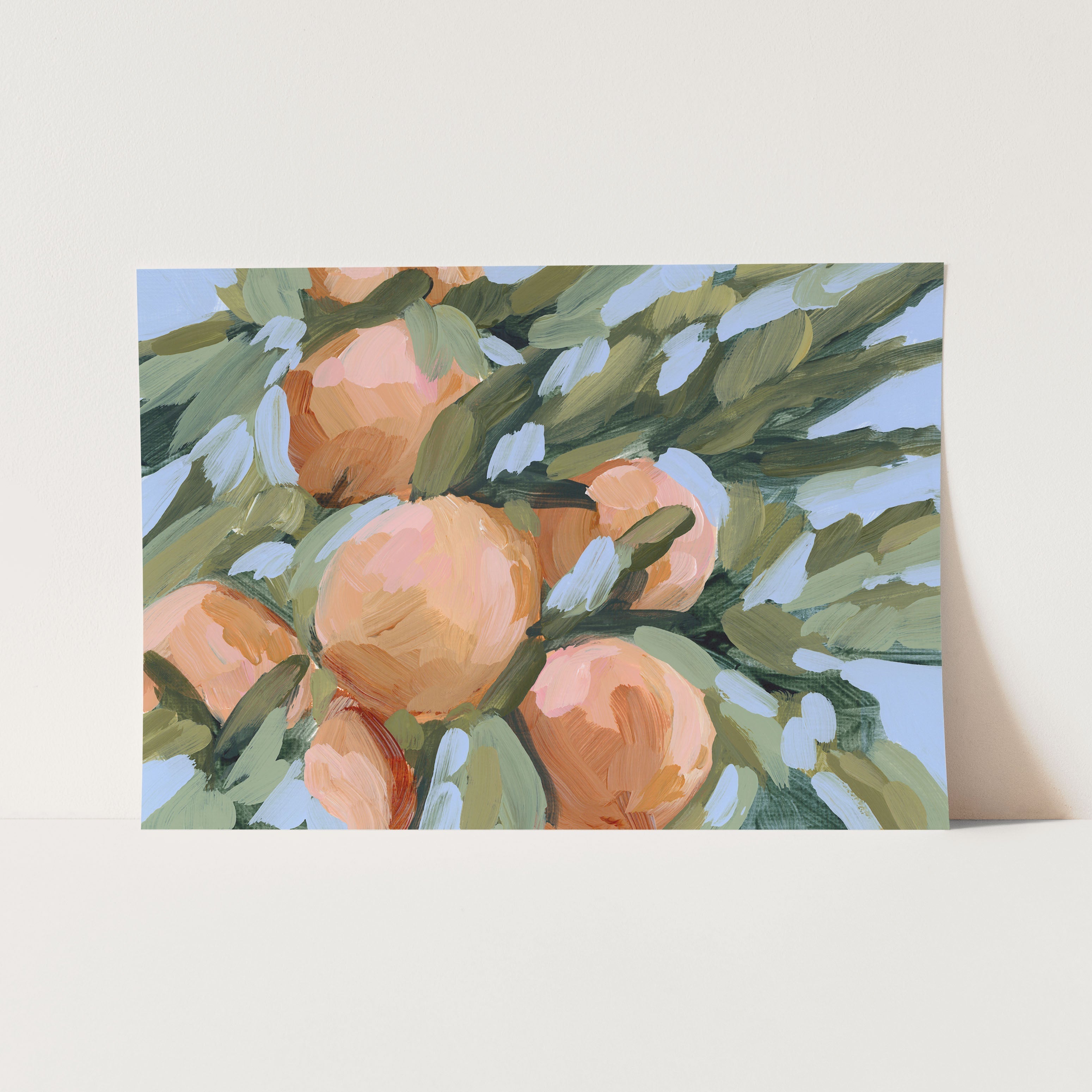 Peach Tree Art Print - Elegant Botanical Wall Decor for Living Room, Bedroom & Office - Perfect for Home & Office Decoration