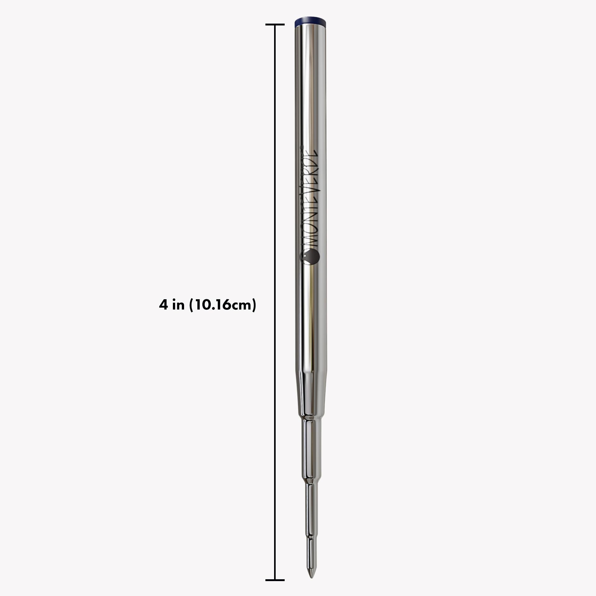 Monteverde USA Ballpoint Pen Refills for Montblanc Pens - Medium Point Soft Roll Blue/Black Ink (2 Pack) M132BB - Perfect for Office, School & Everyday Writing