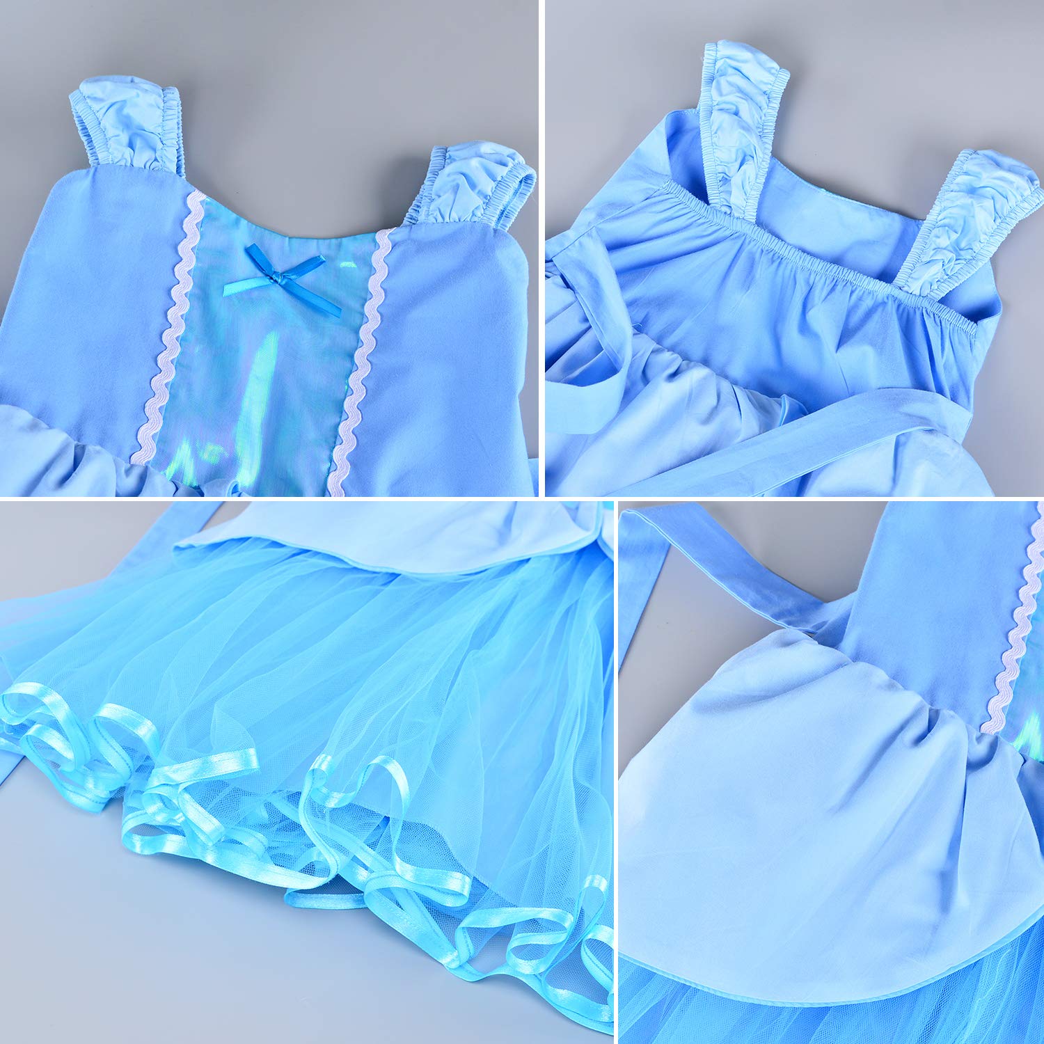 **JoyJoin Princess Costume Set for Toddler Girls - Blue Dress with Gloves, Crown, Wand & Necklace - Perfect for Dress-Up, Birthday Parties & Halloween**