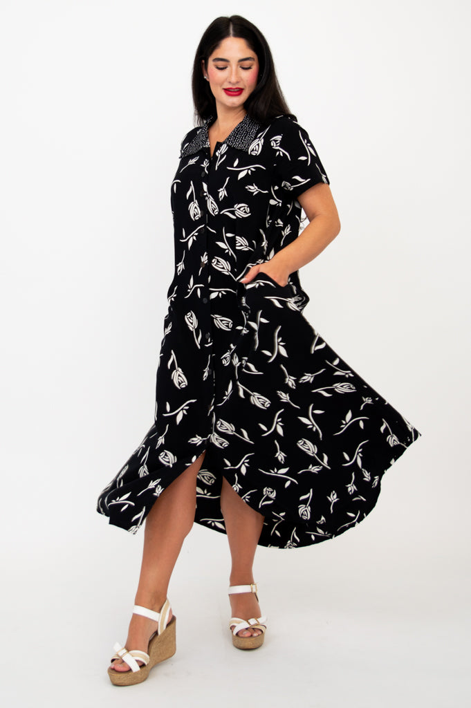 Cissy Women's Summer Short Sleeve Dress - Floral Print Casual Sundress for Beach, Vacation & Daily Wear