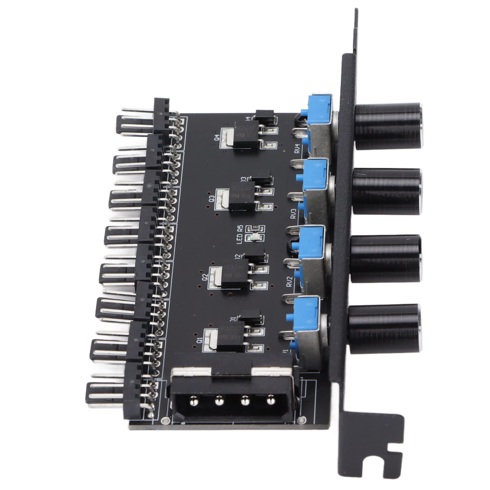 12V Chassis Fan Hub CPU Cooling - 8 Way 4 Knob 4pin Fan Speed Controller for PC Case (IDE Interface) | Computer Cooling System for Gaming PC, Workstation & Server Builds
