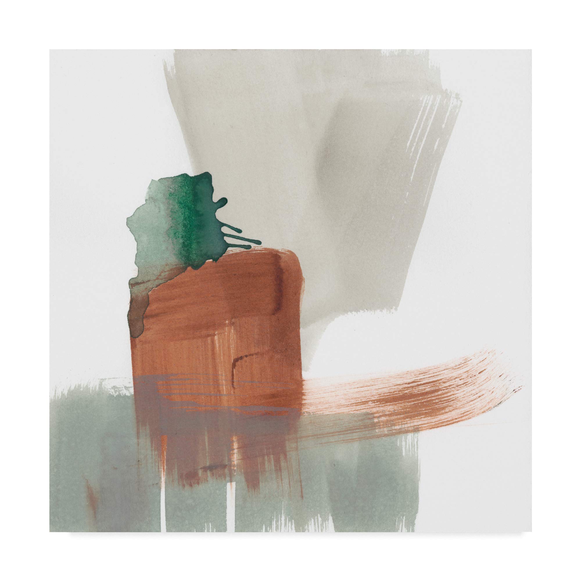 Trademark Fine Art Earthy Gestures VII by Jennifer Goldberger - 18x18 Framed Wall Art Print - Modern Abstract Painting for Living Room, Bedroom & Office Decor