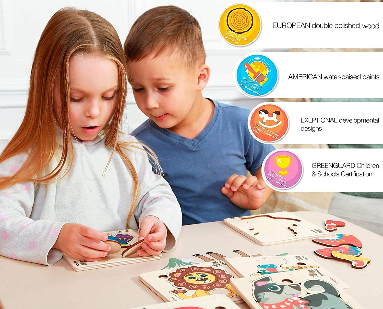 QUOKKA 12-Pack Wooden Educational Toys for Toddlers & Kids - Montessori Learning Toys for Boys & Girls - Perfect for Preschool, Daycare & Home Playtime