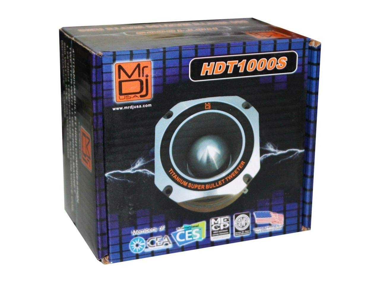 Mr. DJ HDT1000S 4-Inch 500W Titanium Bullet High Compression Tweeter Speaker - Chrome Finish for Professional DJ Equipment, Stage Performances & Car Audio Systems