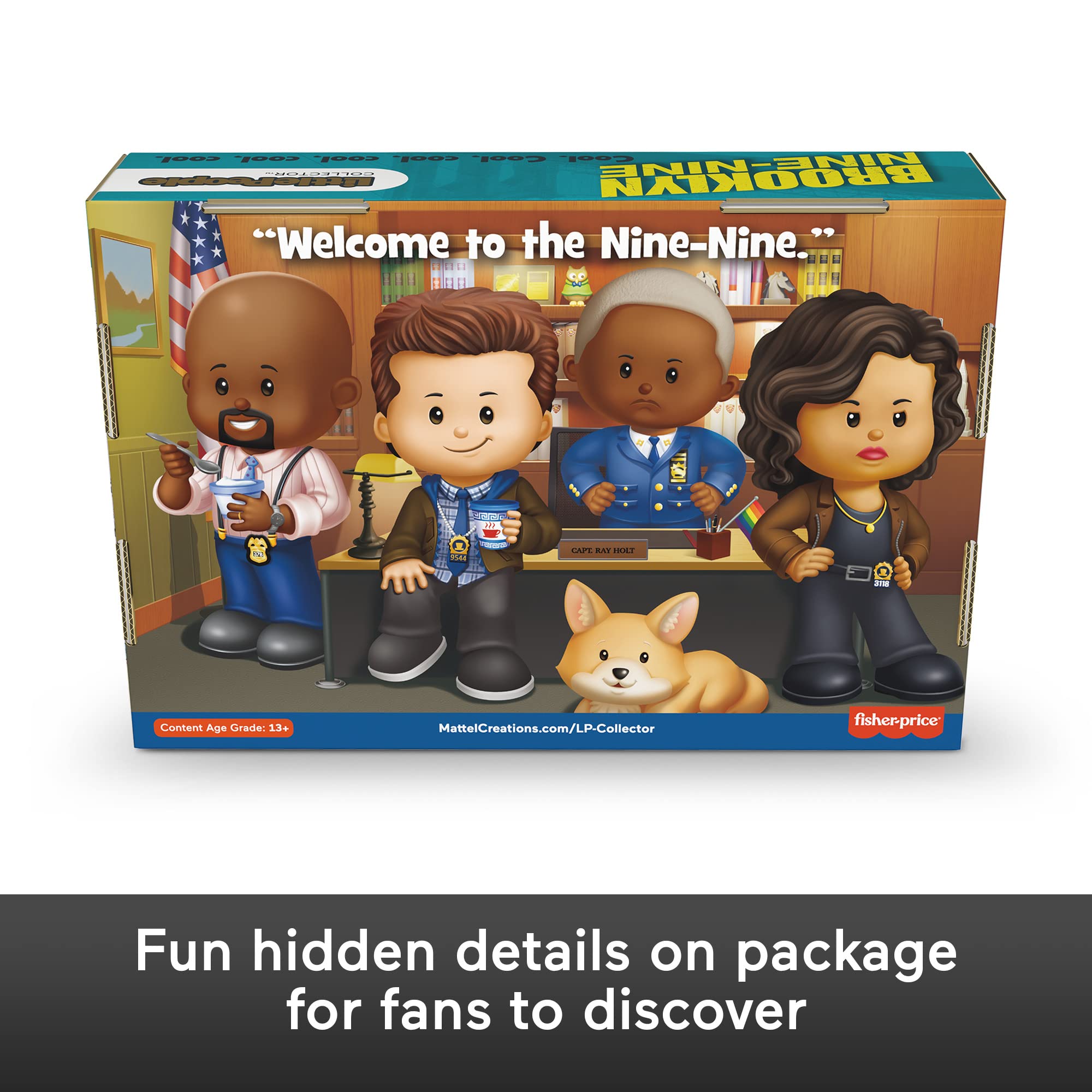 Brooklyn Nine-Nine TV Series Little People Collector's Edition Set - 4 Figures in Display Case for Adults & Fans | Perfect for Home Decor, Office Display & Gifts