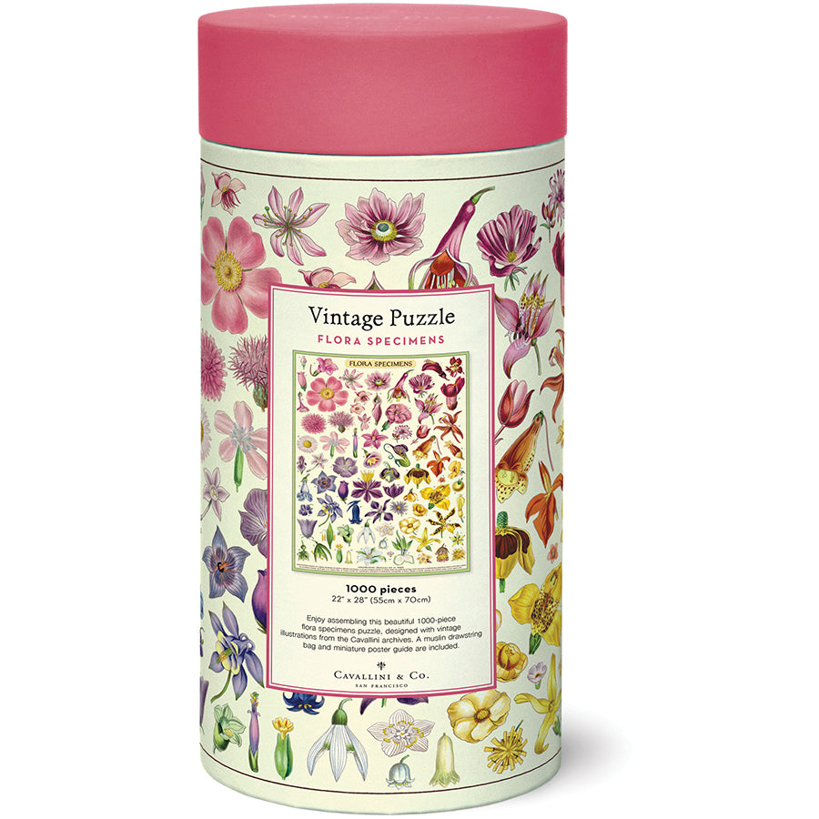 Cavallini & Co 1000-Piece Jigsaw Puzzle - Flora Specimens Botanical Collection | Perfect for Adults, Family Game Night & Home Decor