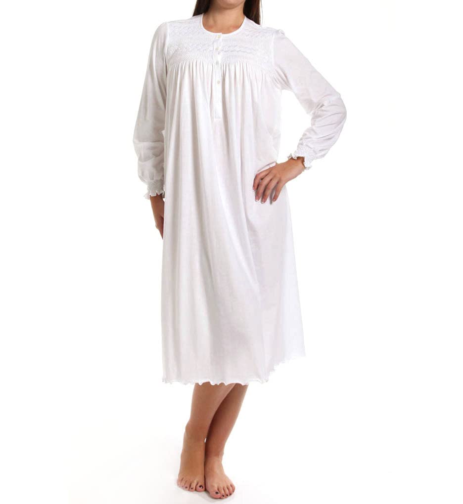 Isabel Women's Smocked Long Sleeve Nightgown - Soft Sleepwear for Comfortable Nights & Relaxing at Home