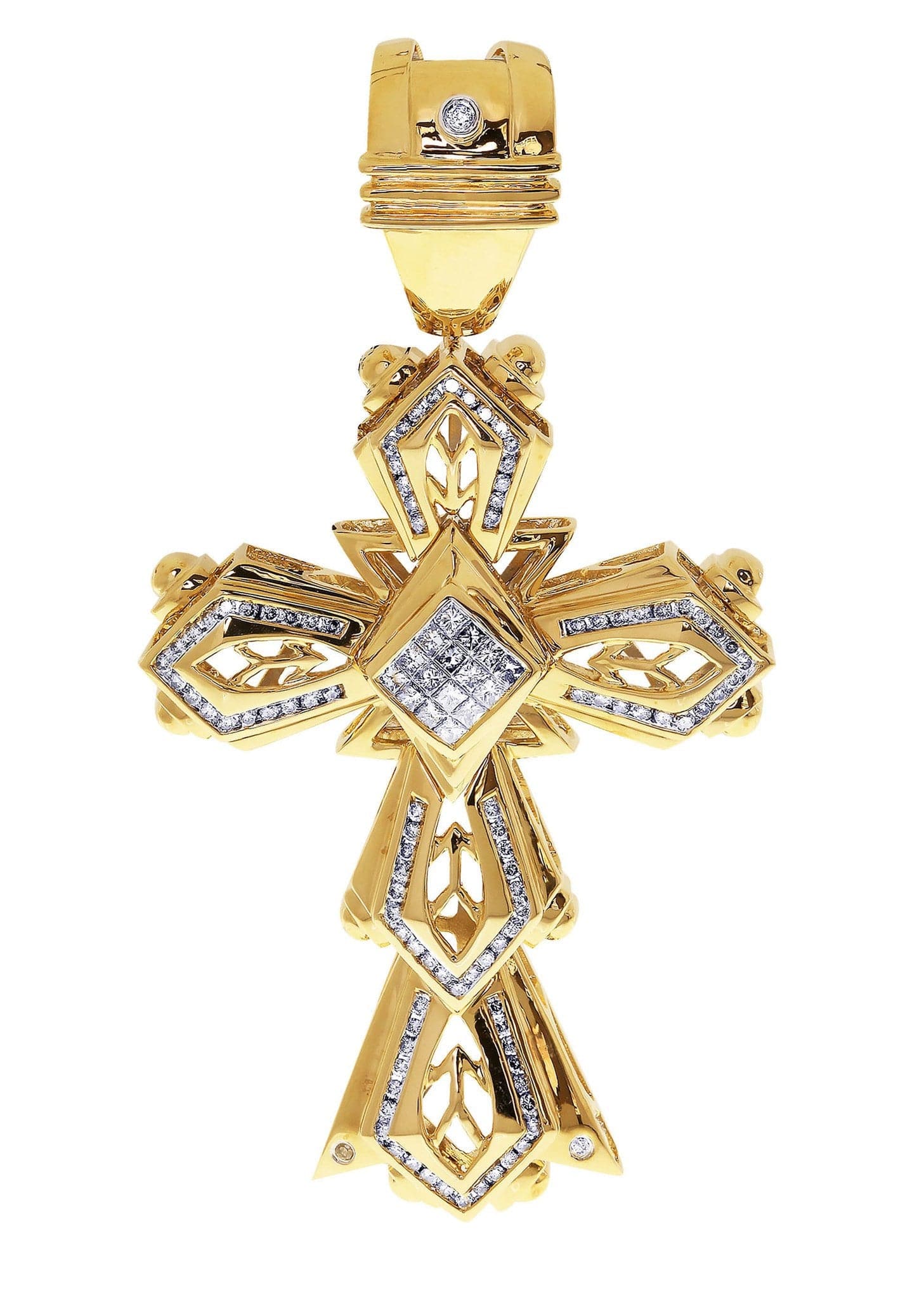 2.55 Carat Diamond Cross Pendant Necklace - 32.98 Grams Solid Gold Jewelry for Women - Perfect for Gifts, Weddings & Special Occasions