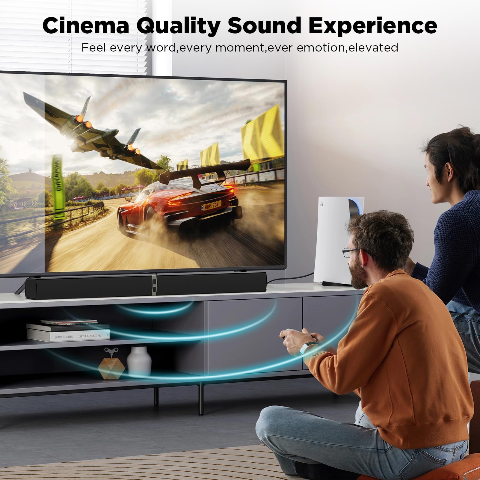 MZEIBO TV Sound Bar - 60W Bluetooth 5.0 Detachable Soundbar with ARC/Optical/AUX, 32-Inch Smart TV Speaker for Enhanced Home Theater Audio, Perfect for Living Room and Bedroom Entertainment