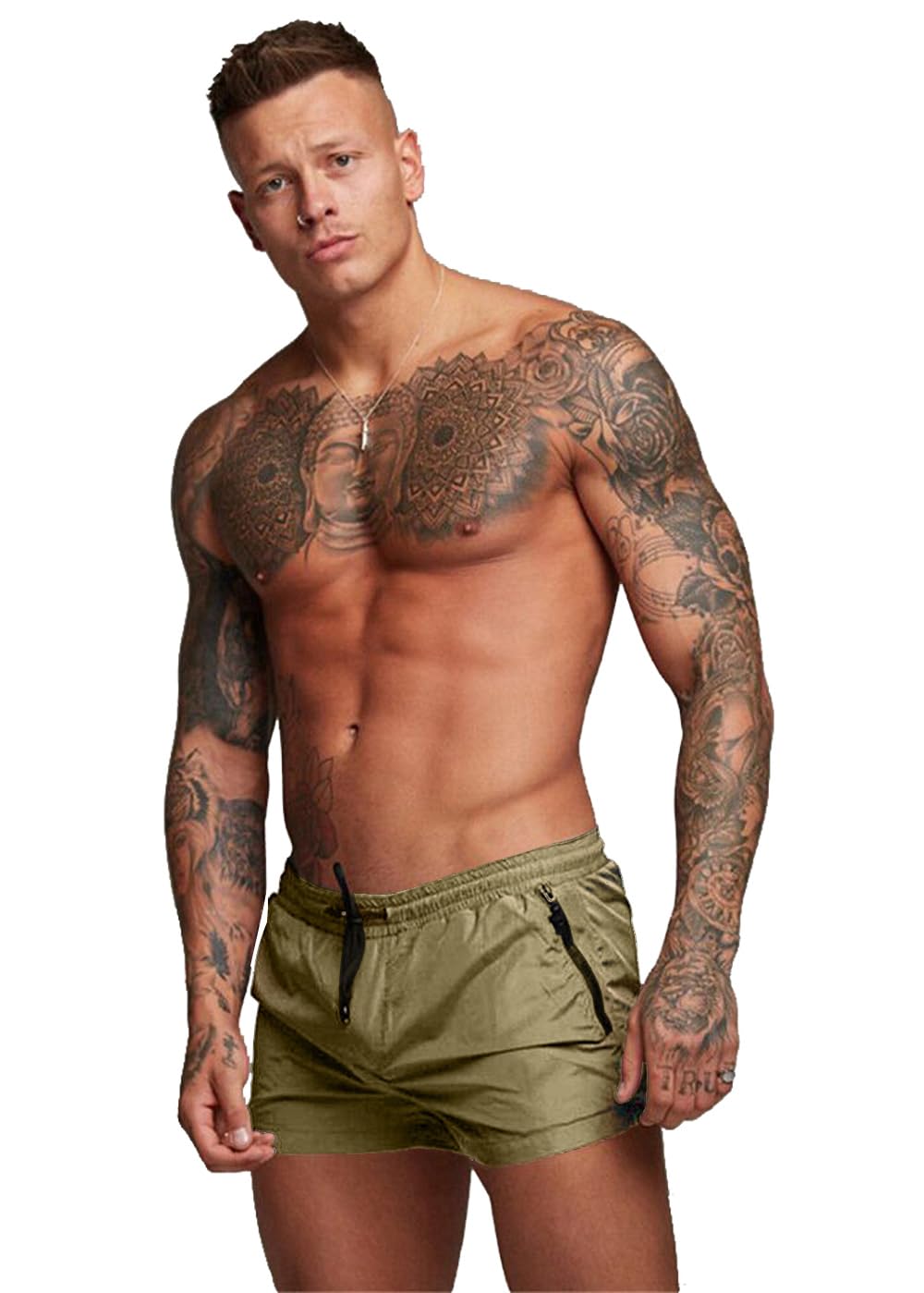 TONLEN Men's Quick-Dry Swim Trunks with Zipper Pockets - Athletic Swim Shorts for Beach, Pool & Water Sports | Comfortable & Stylish Swimwear for Men
