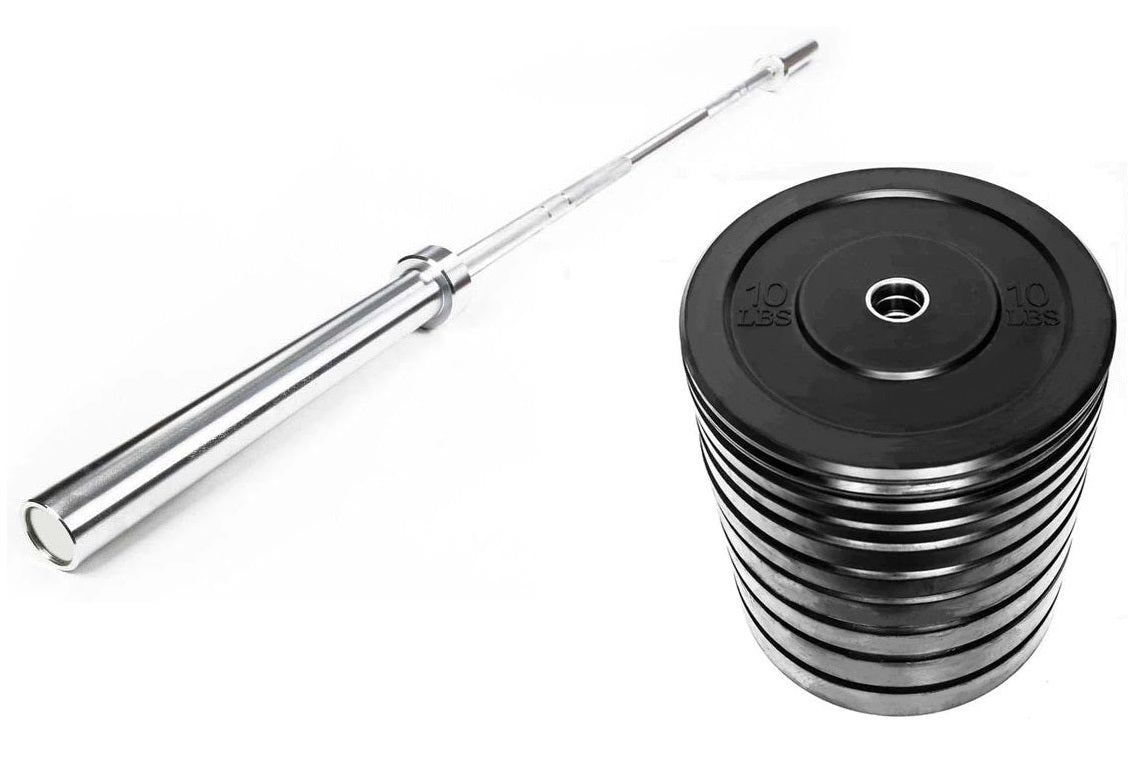 Warrior Beginner's Olympic Weightlifting Set - Barbell, Weights & Accessories for Home Gym Strength Training | Perfect for CrossFit, Powerlifting & Fitness Beginners