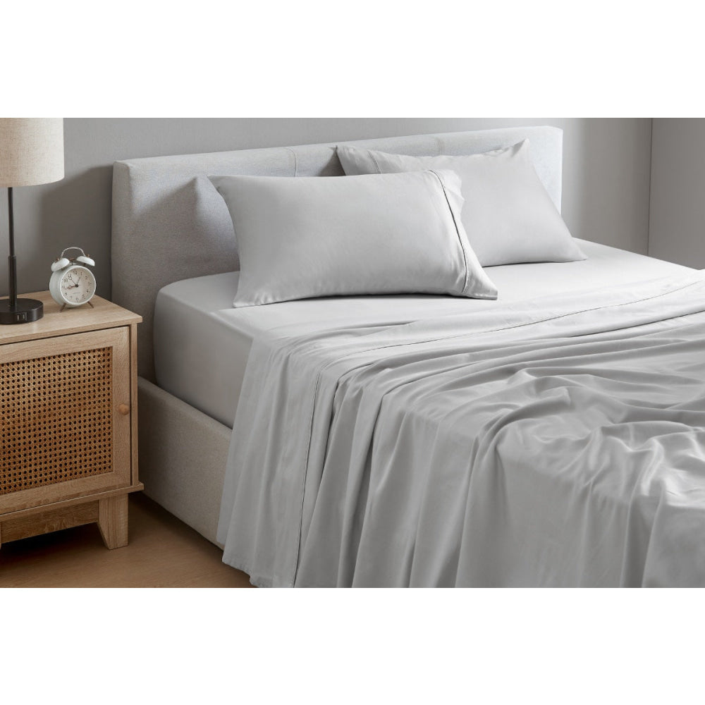 Premium 100% Australian Cotton Bed Sheet Set - Soft & Breathable Grey Sheets for Queen/King Size - Perfect for Luxury Bedding & Home Decor
