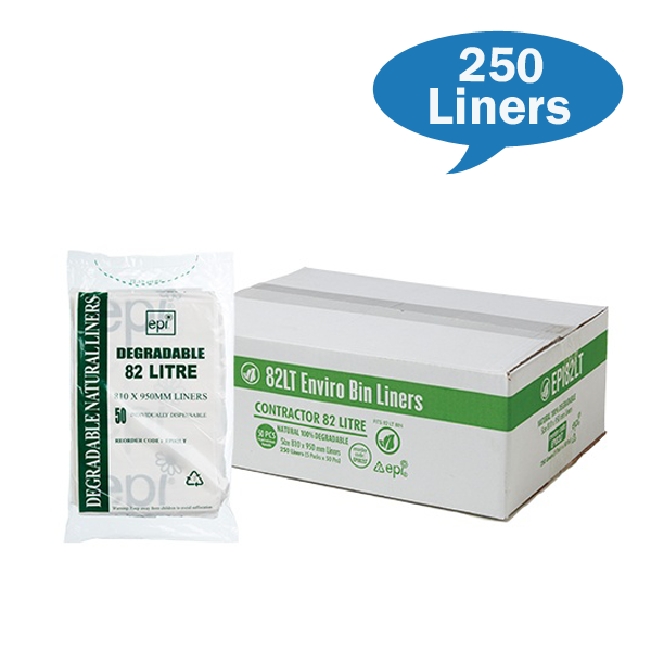 Eco-Friendly 82Lt Contractor Trash Bags - Heavy Duty Natural Bin Liners for Home, Office & Commercial Use