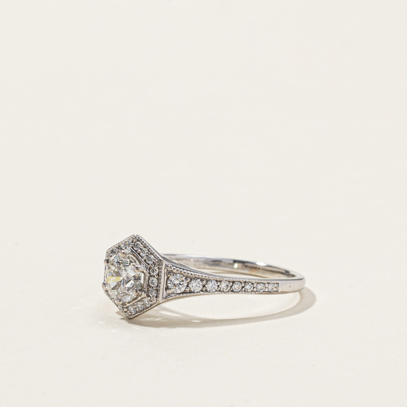 GIA Certified 0.72ct VS1 G Halo Diamond Engagement Ring with 0.28ctw Side Stones - Size 8.75 - Perfect for Proposals & Anniversary Gifts