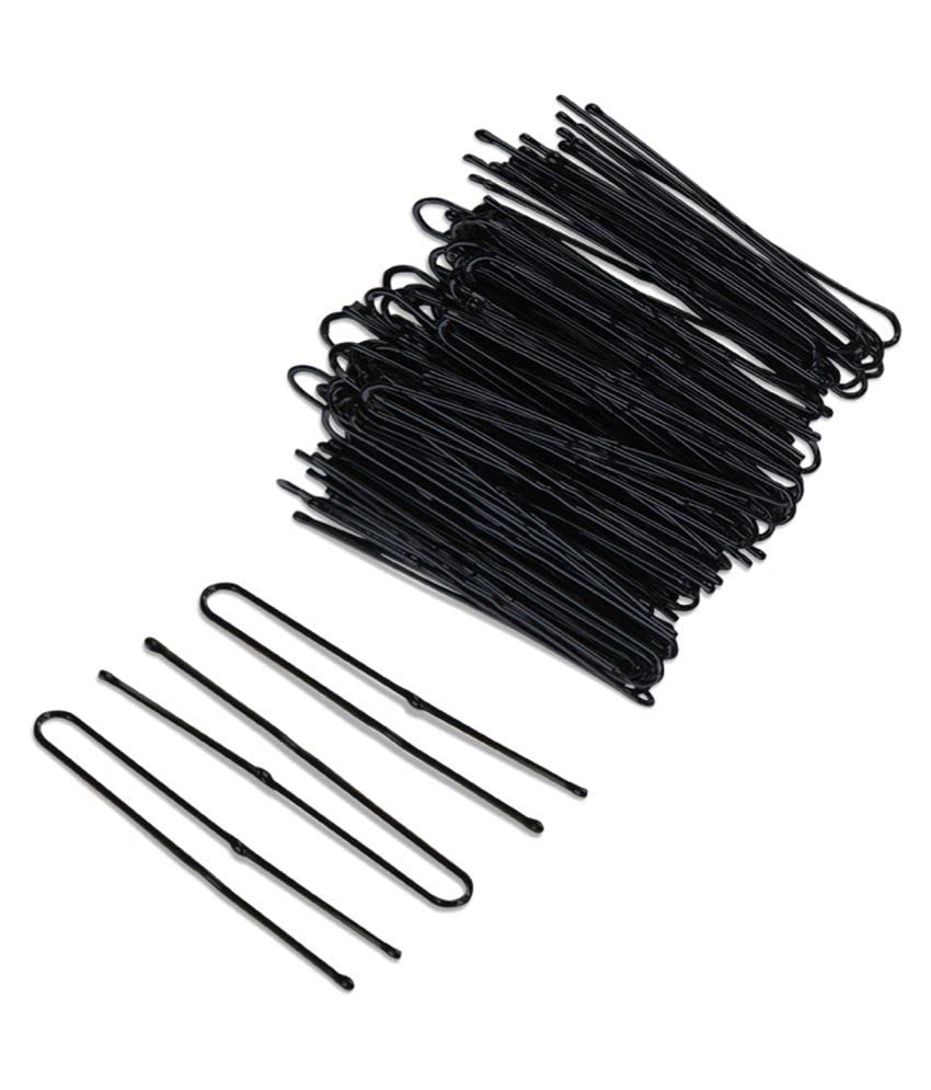 U-Shaped Hairpins for Updos - 100-Pack Black Metal Bobby Pins (2 Inch) | Secure Bun & Twist Hairstyles - Perfect for Weddings, Prom & Everyday Styling