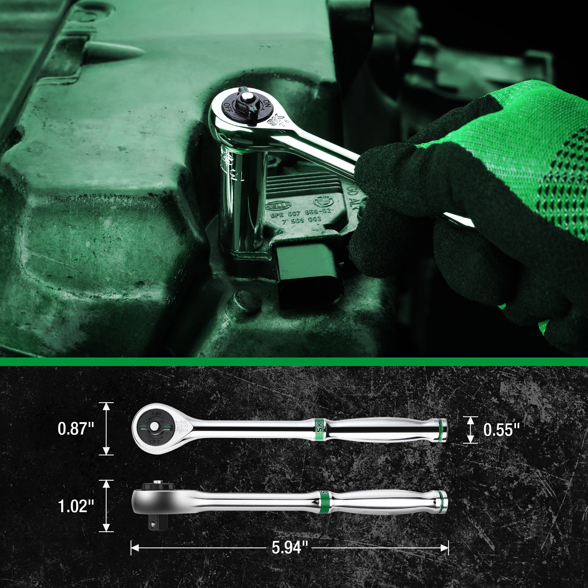 1/4 Inch Drive 52-Piece 6-Point Shallow & Deep SAE & Metric Chrome Socket Set - Perfect for Automotive Repair, DIY Projects, and Home Maintenance