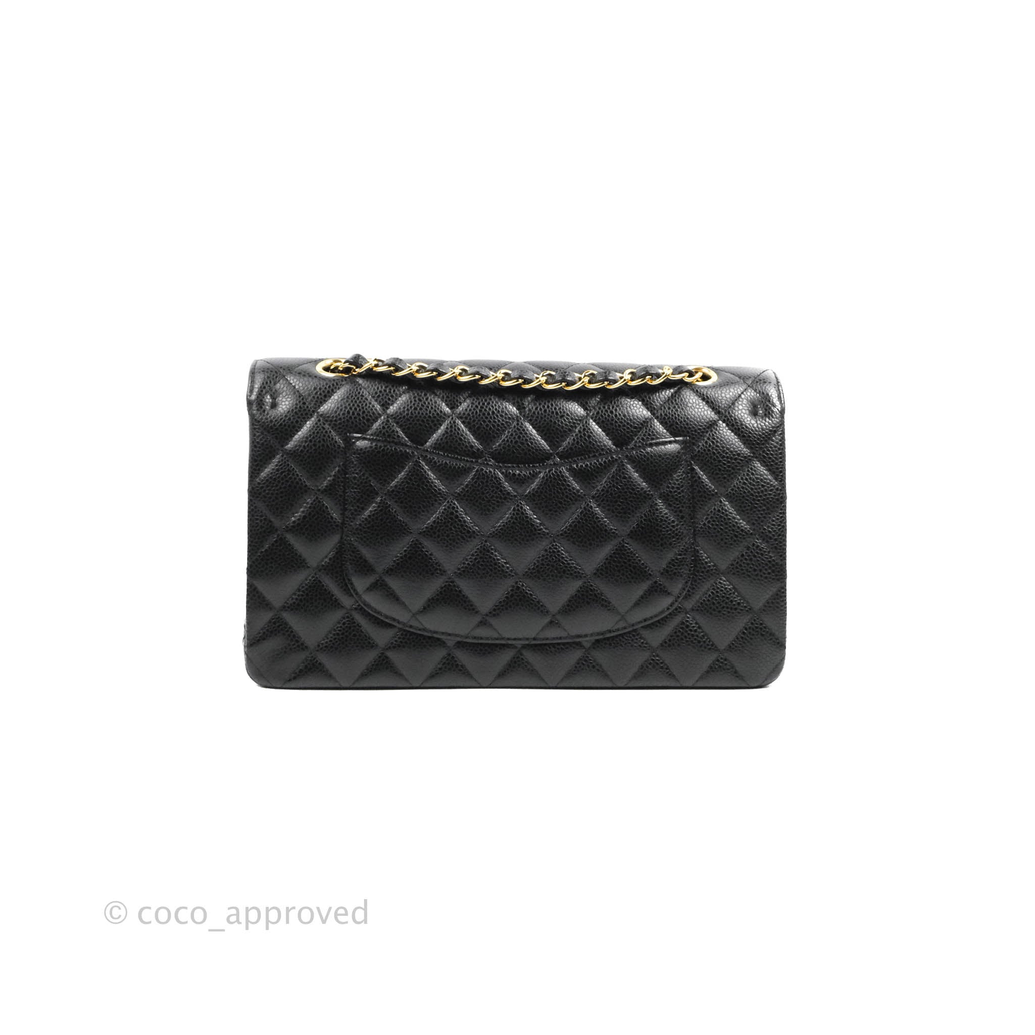 Chanel Classic Medium Double Flap Bag in Black Caviar Leather with Gold Hardware - Luxury Designer Handbag for Women, Perfect for Work, Evening Events & Special Occasions